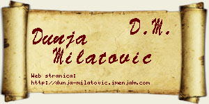 Dunja Milatović vizit kartica